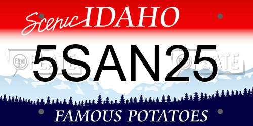 5SAN25 Idaho License Plate