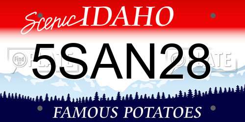 5SAN28 Idaho License Plate