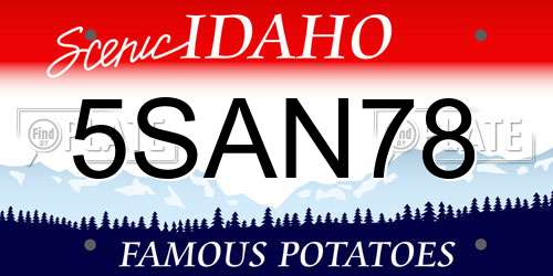 5SAN78 Idaho License Plate