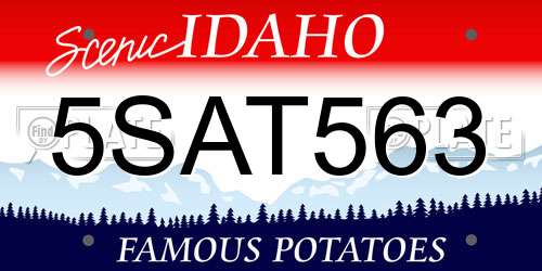5SAT563 Idaho License Plate