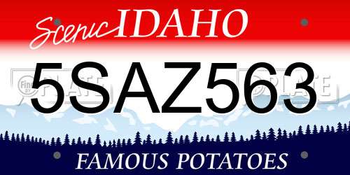 5SAZ563 Idaho License Plate