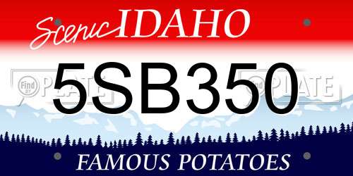 5SB350 Idaho License Plate