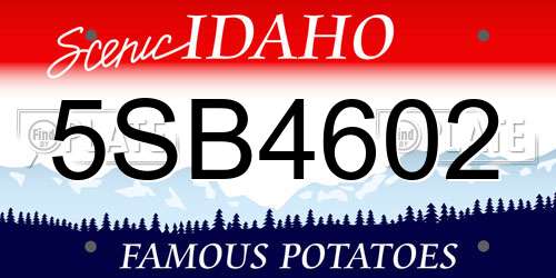 5SB4602 Idaho License Plate