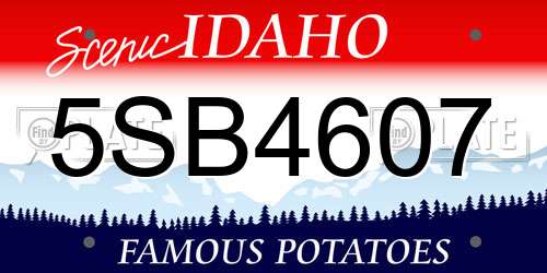 5SB4607 Idaho License Plate