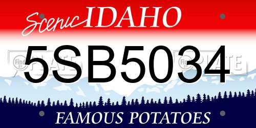 5SB5034 Idaho License Plate