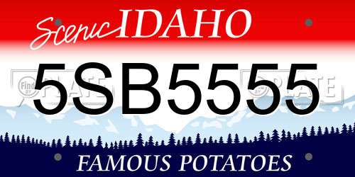 5SB5555 Idaho License Plate