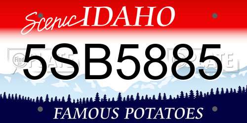 5SB5885 Idaho License Plate