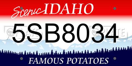 5SB8034 Idaho License Plate