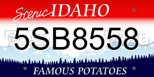 5SB8558 Idaho License Plate