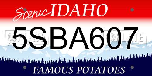 5SBA607 Idaho License Plate
