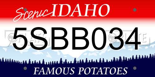 5SBB034 Idaho License Plate