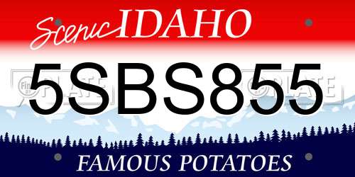 5SBS855 Idaho License Plate