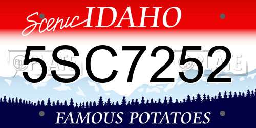 5SC7252 Idaho License Plate