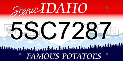 5SC7287 Idaho License Plate