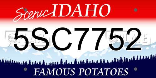 5SC7752 Idaho License Plate