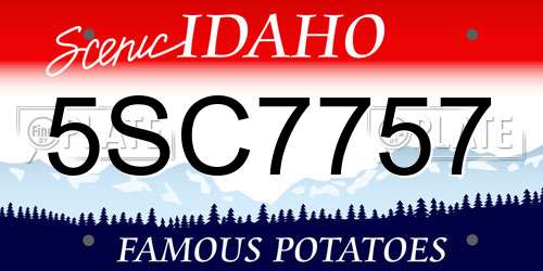5SC7757 Idaho License Plate
