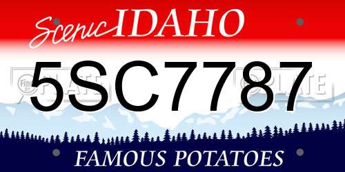 5SC7787 Idaho License Plate