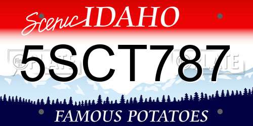 5SCT787 Idaho License Plate