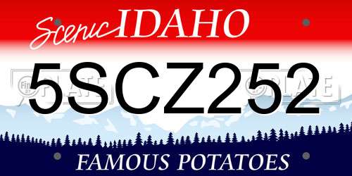 5SCZ252 Idaho License Plate
