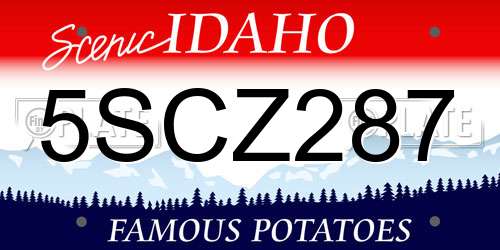 5SCZ287 Idaho License Plate