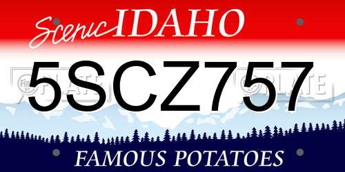 5SCZ757 Idaho License Plate