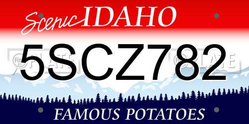 5SCZ782 Idaho License Plate