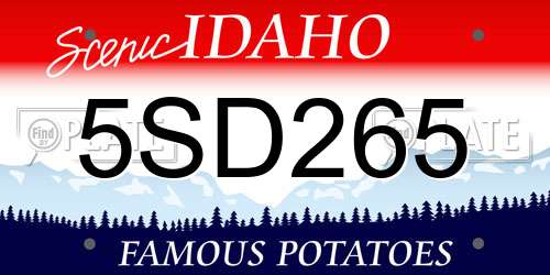 5SD265 Idaho License Plate