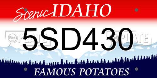 5SD430 Idaho License Plate
