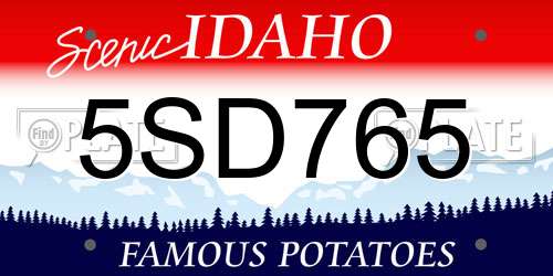 5SD765 Idaho License Plate