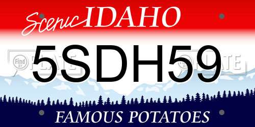 5SDH59 Idaho License Plate