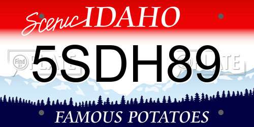 5SDH89 Idaho License Plate