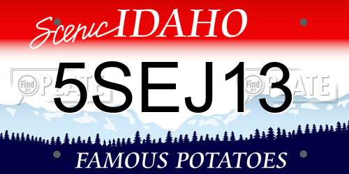 5SEJ13 Idaho License Plate
