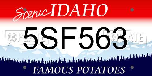 5SF563 Idaho License Plate