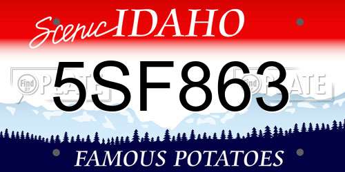 5SF863 Idaho License Plate