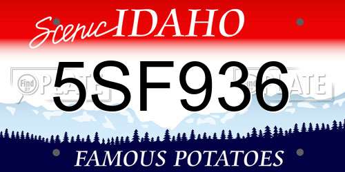5SF936 Idaho License Plate