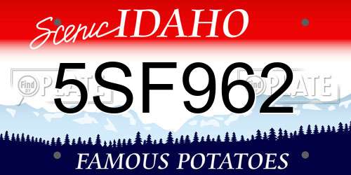 5SF962 Idaho License Plate