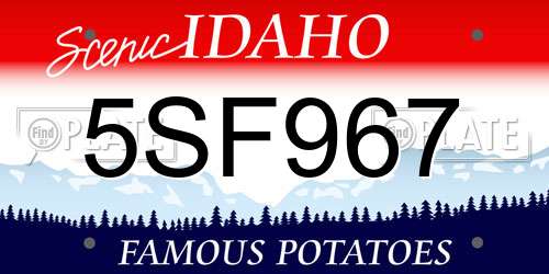 5SF967 Idaho License Plate