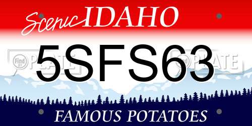 5SFS63 Idaho License Plate