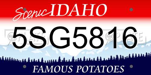 5SG5816 Idaho License Plate