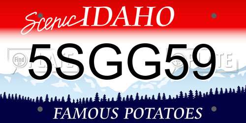 5SGG59 Idaho License Plate