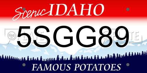 5SGG89 Idaho License Plate