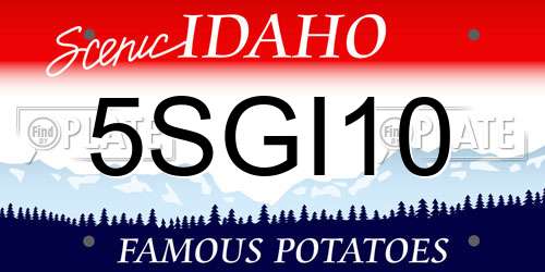 5SGI10 Idaho License Plate