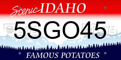 5SGO45 Idaho License Plate