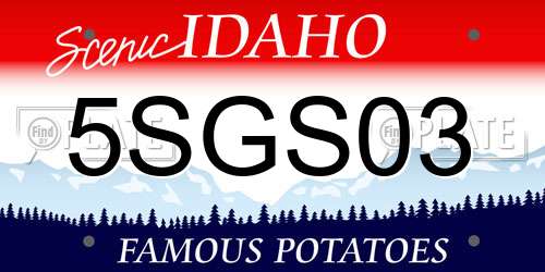 5SGS03 Idaho License Plate