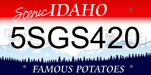 5SGS420 Idaho License Plate