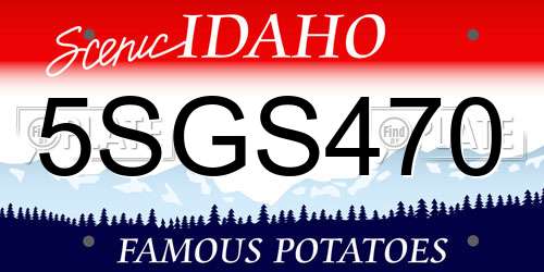 5SGS470 Idaho License Plate