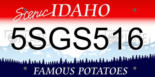 5SGS516 Idaho License Plate