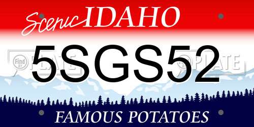 5SGS52 Idaho License Plate