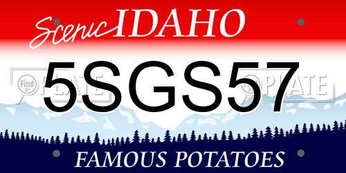 5SGS57 Idaho License Plate