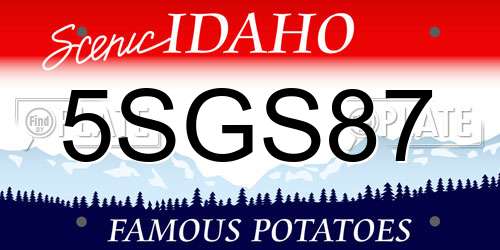 5SGS87 Idaho License Plate